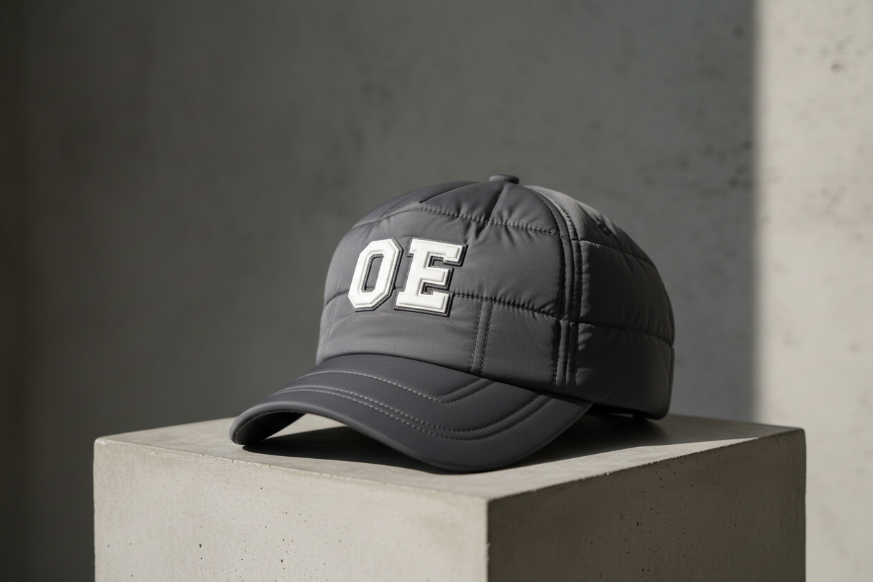 women’s quilted puffer ball cap streetwear