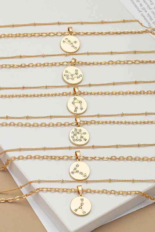 Zodiac necklace minimal statement chain jewelry