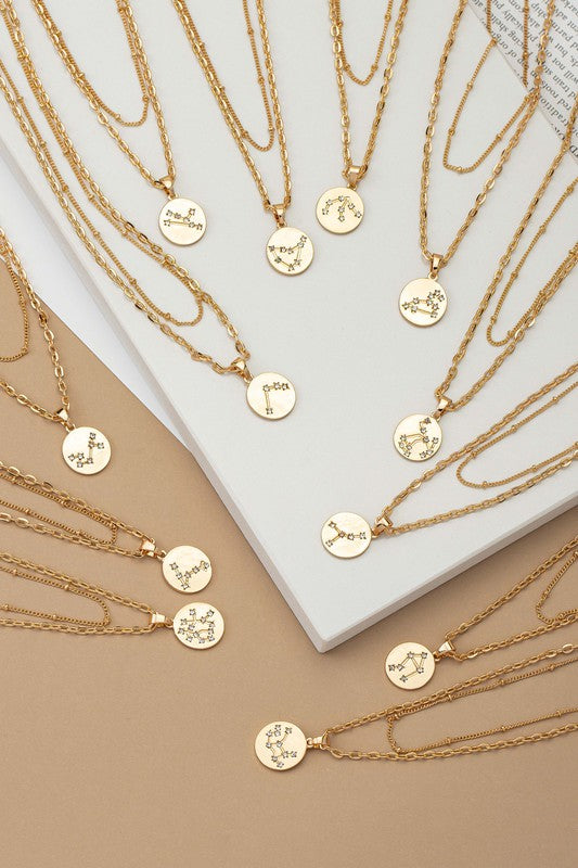 Zodiac necklace minimal statement chain jewelry