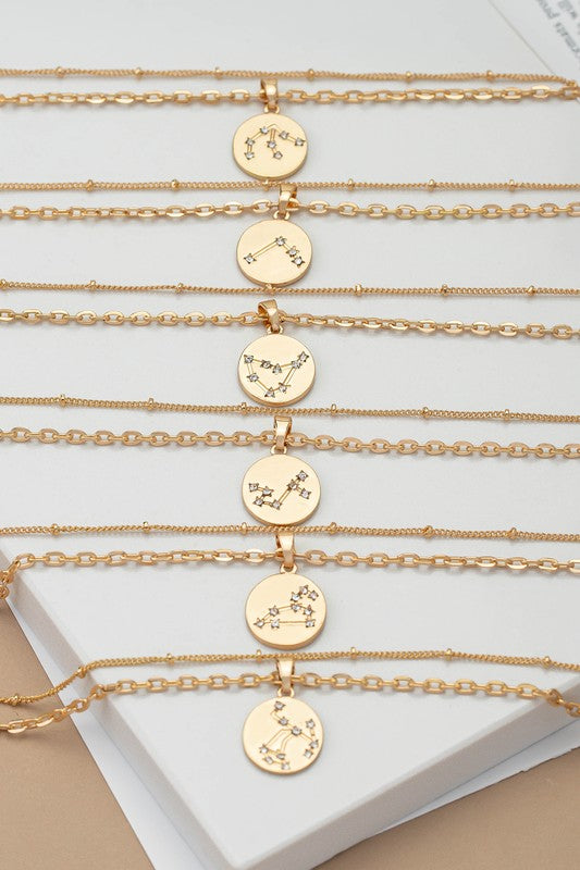 Zodiac necklace minimal statement chain jewelry