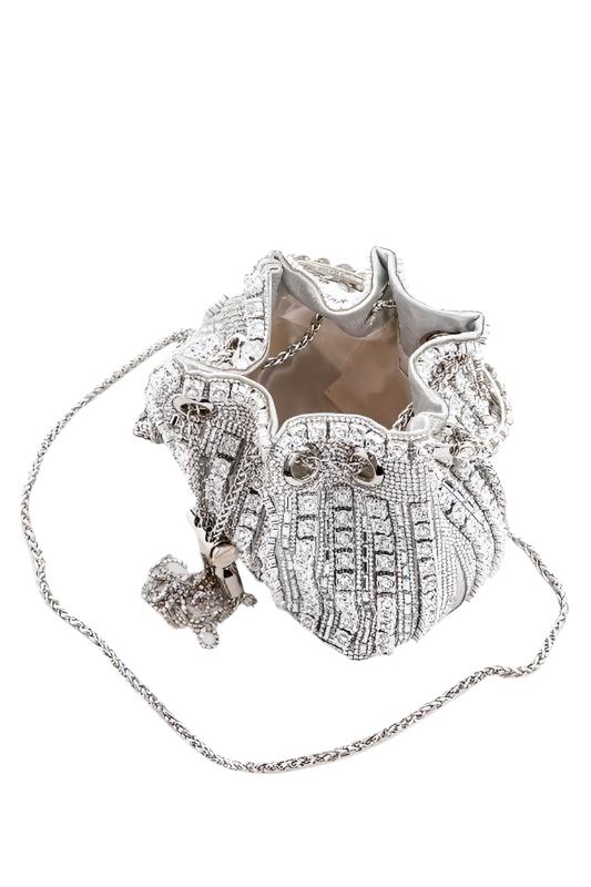QUEEN Poker Rhinestone Box Clutch