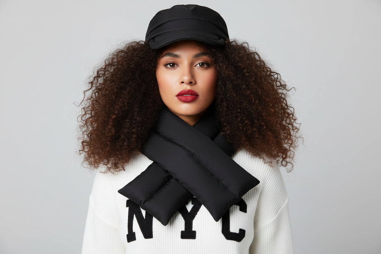 quilted puffer scarf lightweight winter accessory