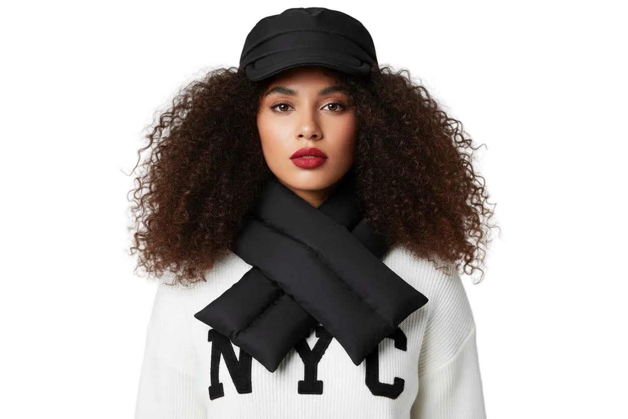 quilted puffer scarf lightweight winter accessory