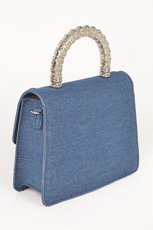 Indigo Rebel structured denim-inspired everyday tote bag