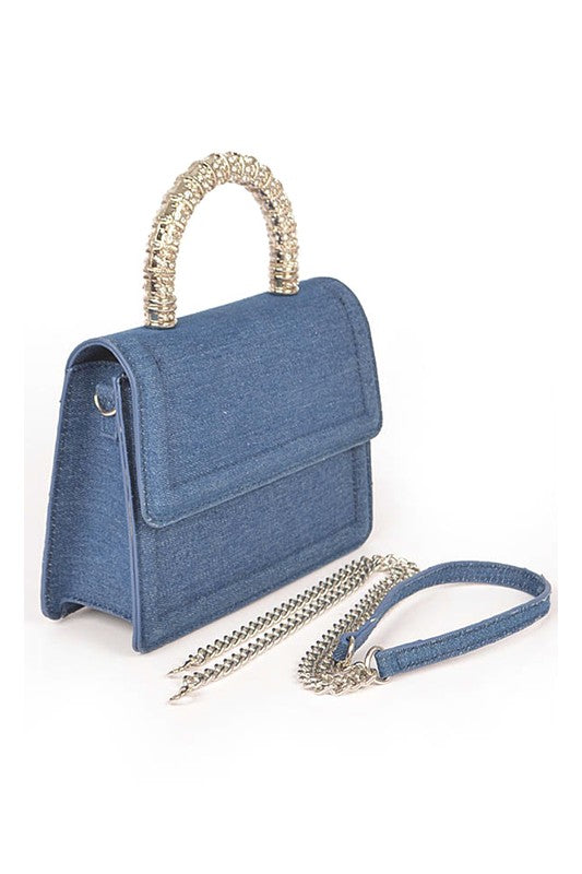 Indigo Rebel structured denim-inspired everyday tote bag