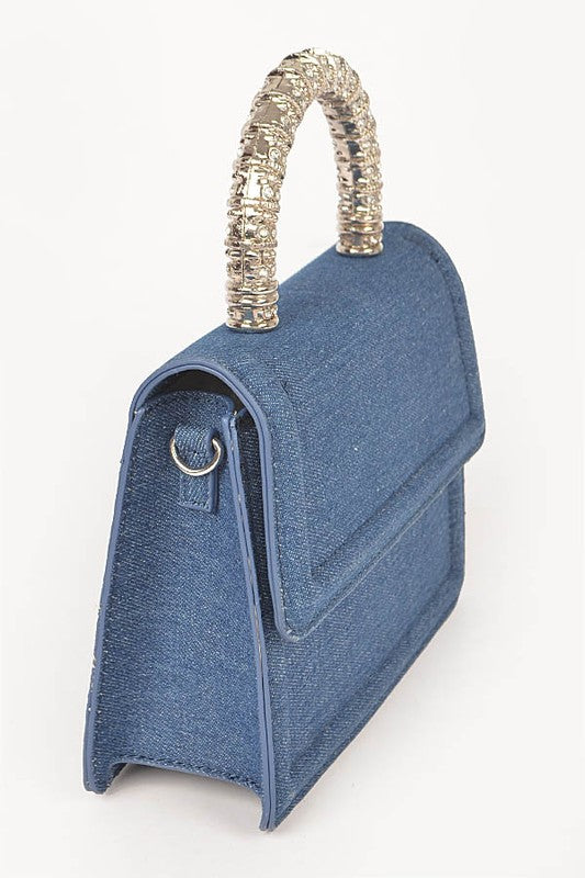 Indigo Rebel structured denim-inspired everyday tote bag