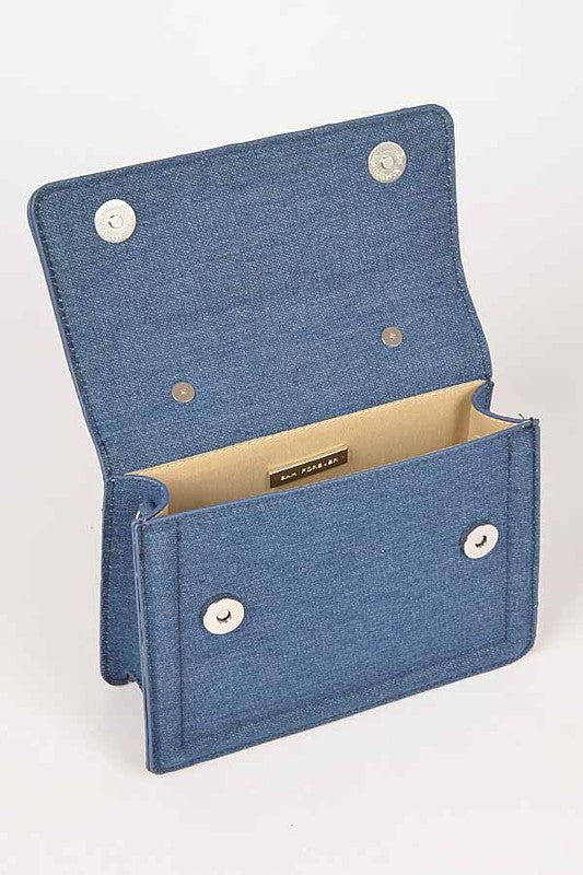 Indigo Rebel structured denim-inspired everyday tote bag