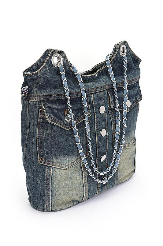Vintage Denim Tote Bag