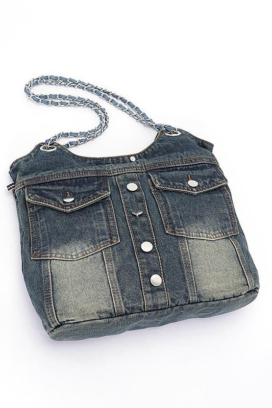 Vintage Denim Tote Bag