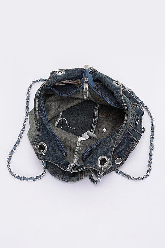 Vintage Denim Tote Bag