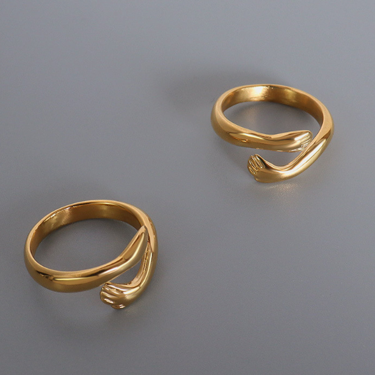 titanium steel hug accent ring minimal wrap jewelry