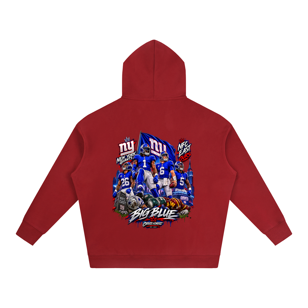 Oddzz & Endzz® Big Blue “NFC East” Oversized Hoodie