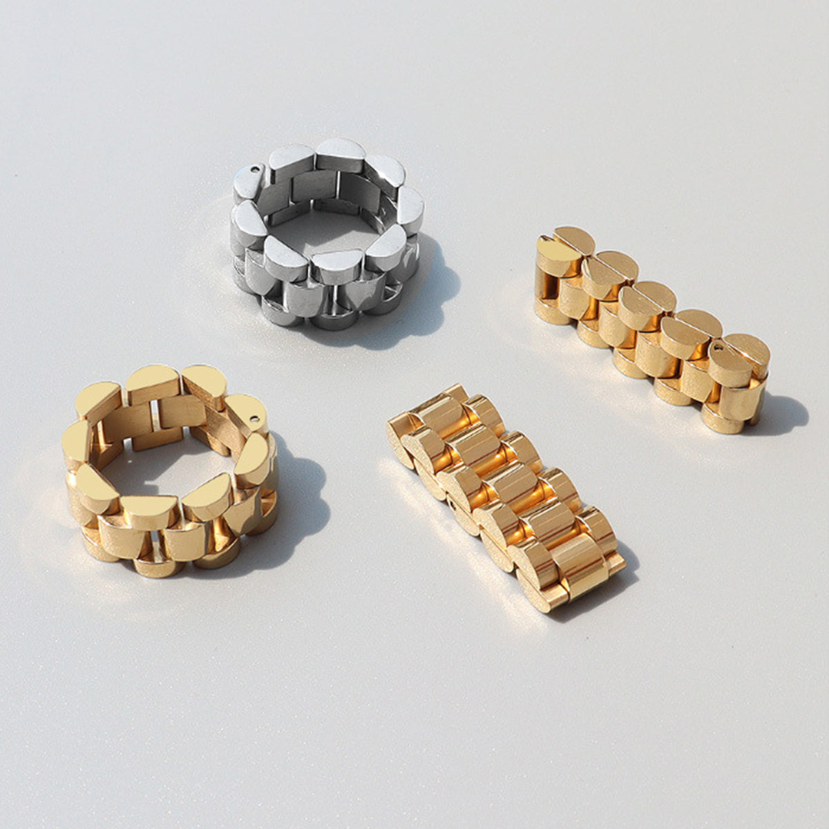 plated titanium steel ring minimal statement jewelry