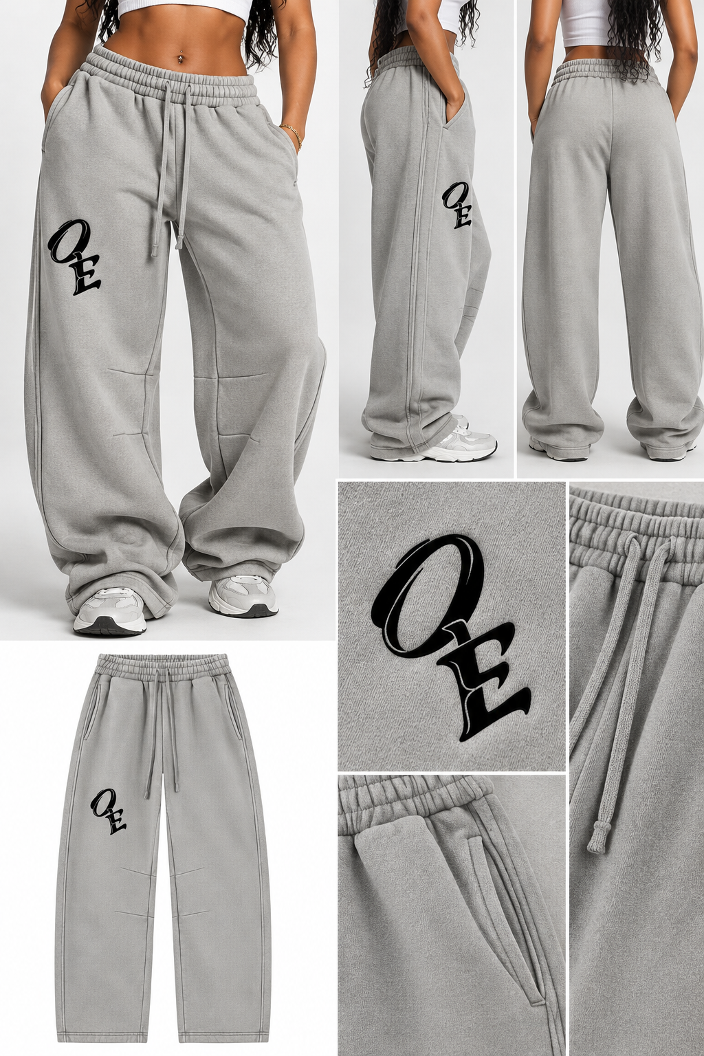 Unisex Vintage Wash Barrel Leg Fleece Sweatpants