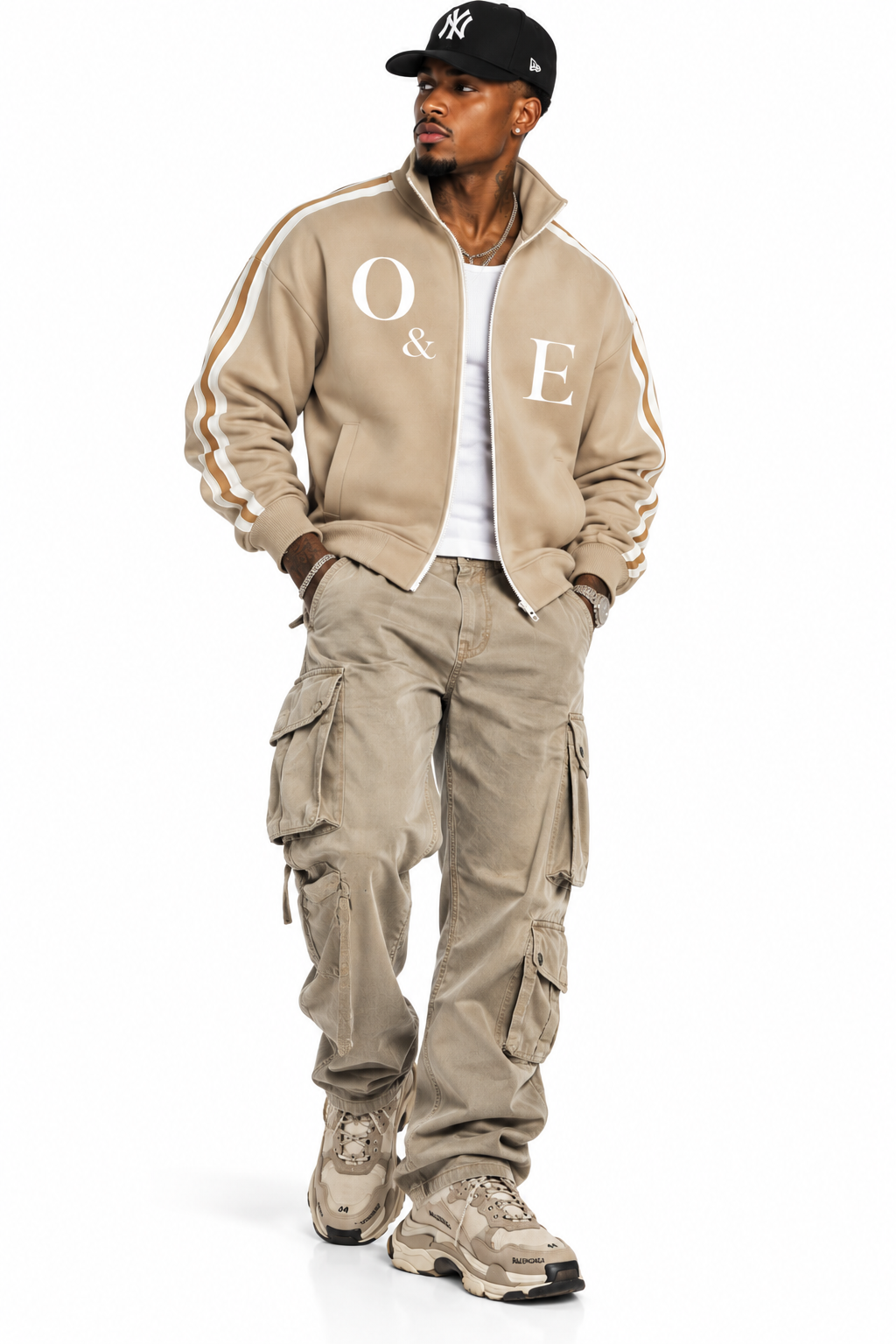 ODDZZ & ENDZZ® CONTRAST SIDE-STRIPE STAND COLLAR JACKET