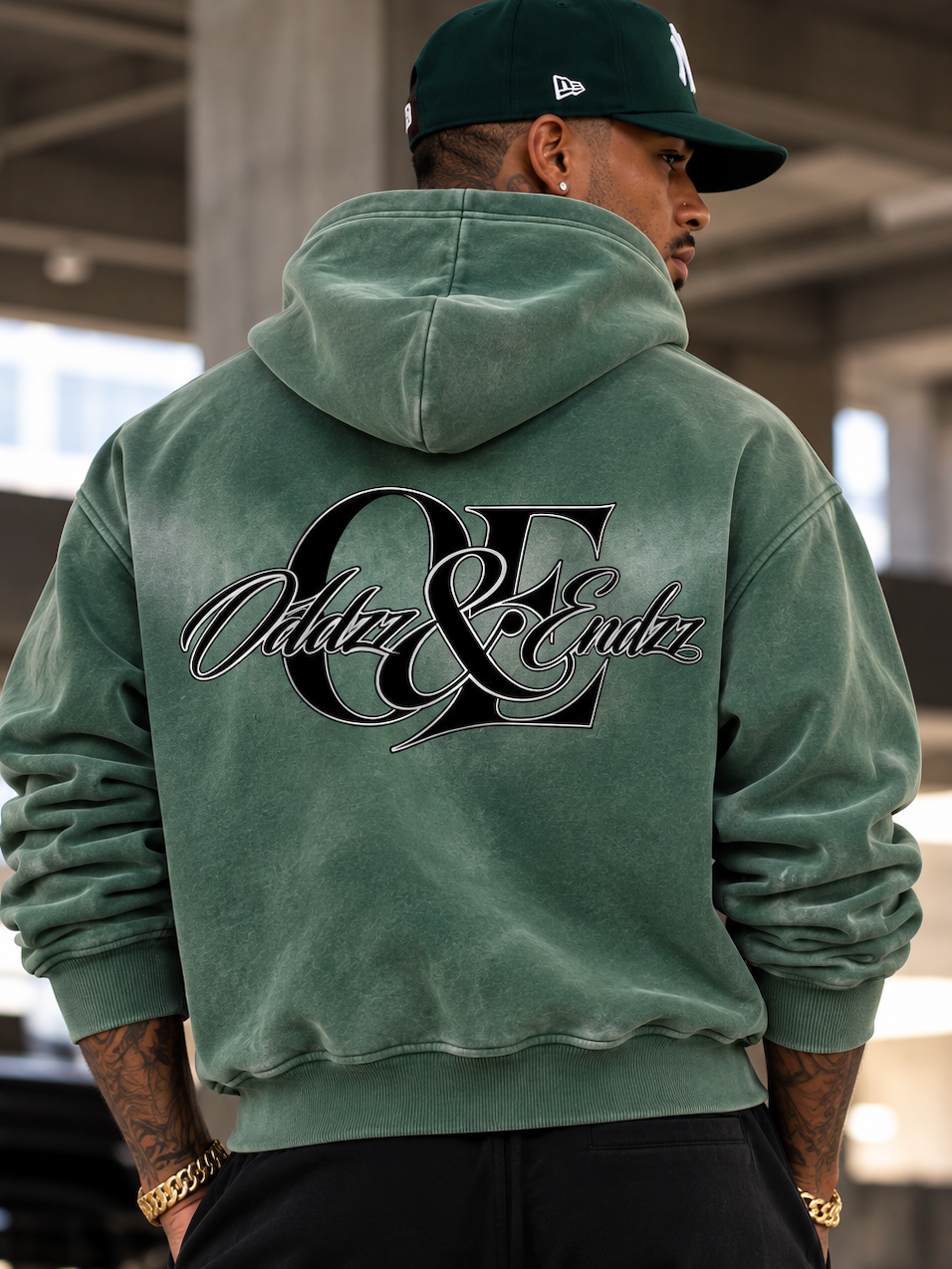 Oddzz & Endzz® Sunfade Two-Way Zipper Boxy Fleece Hoodie