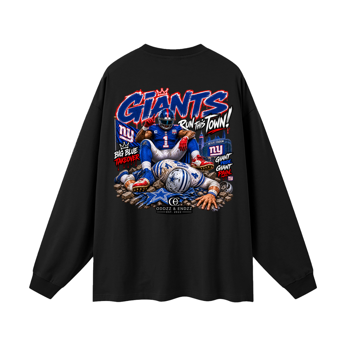 New York Giants Run This Town Oversized Graphic Tee