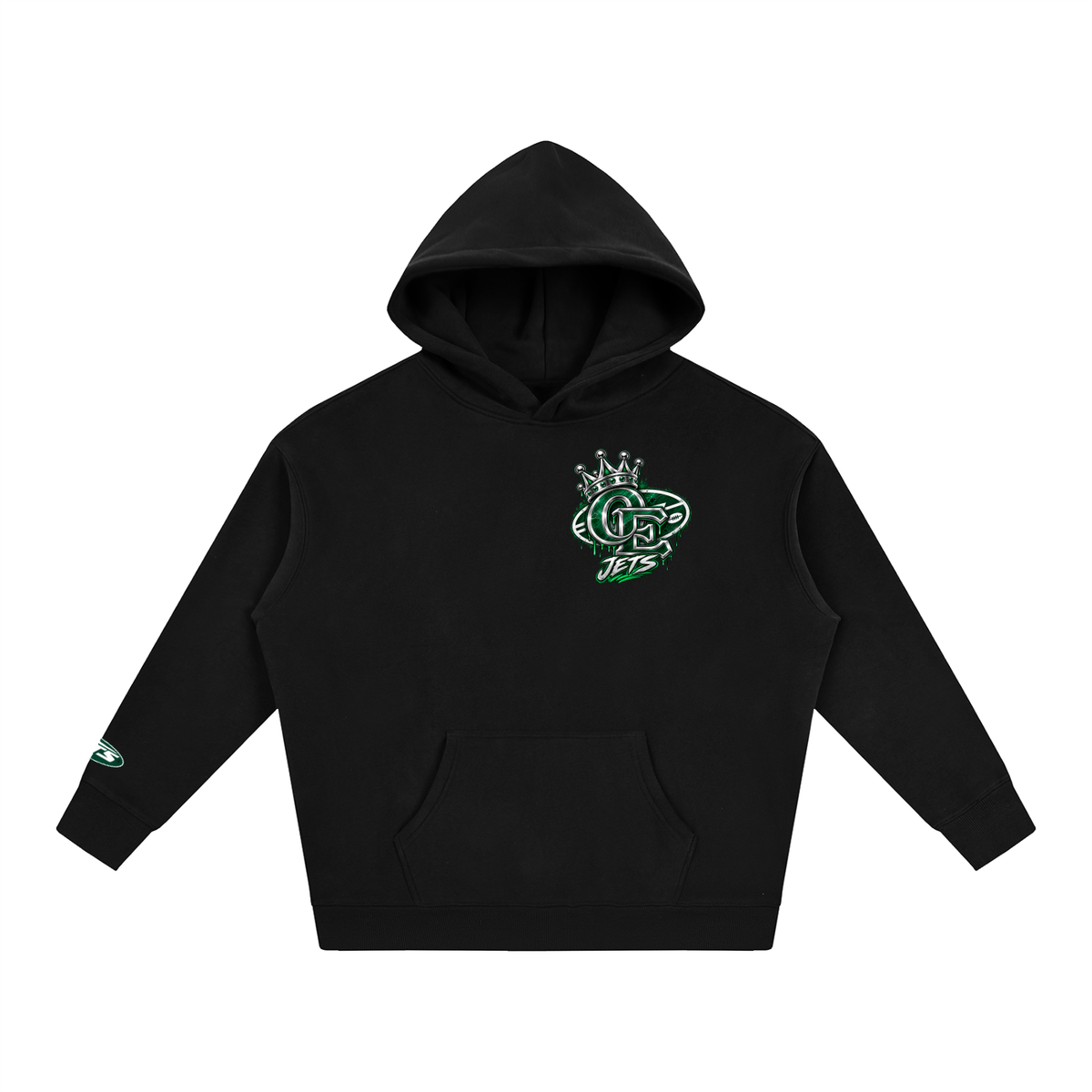 Jets Gang Green Oversized Graphic Hoodie
