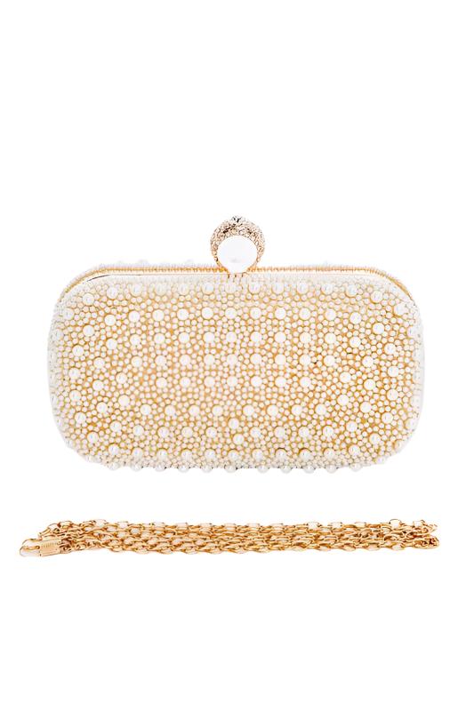 Pearl Statement Convertible Box Clutch