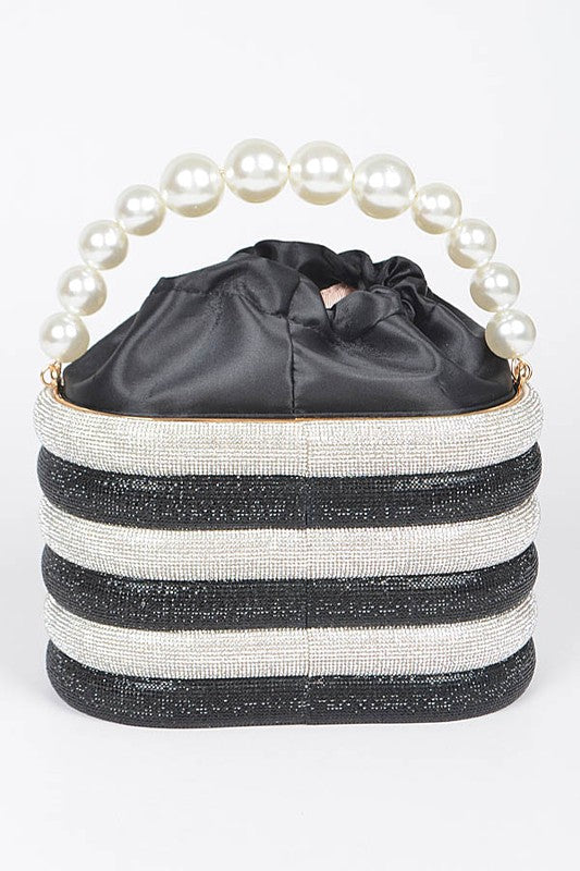 Handle ME Rhinestone Clutch