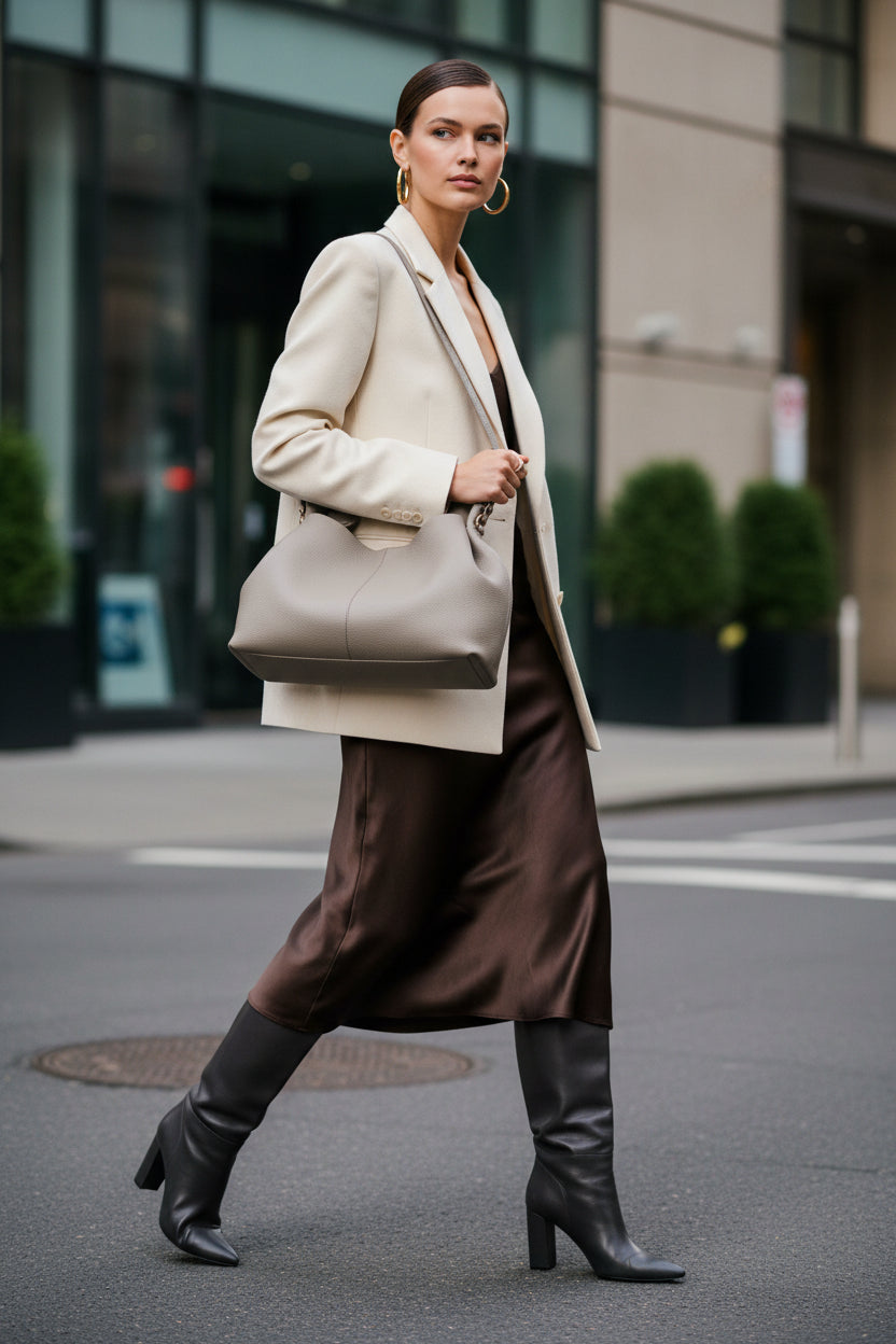 The Crossline shoulder bag modern minimalist everyday handbag