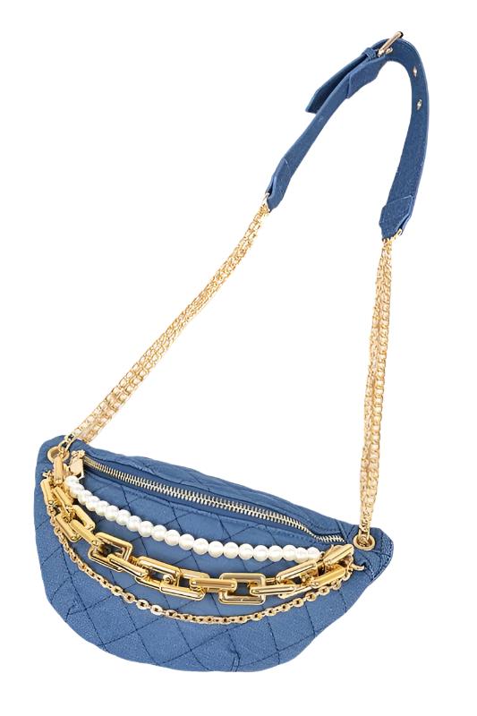 Layered Denim Crossbody Bag