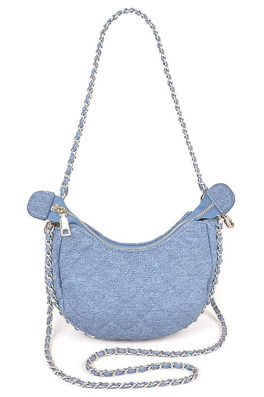 Quilted Denim Shoulder Bag