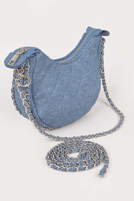 Quilted Denim Shoulder Bag