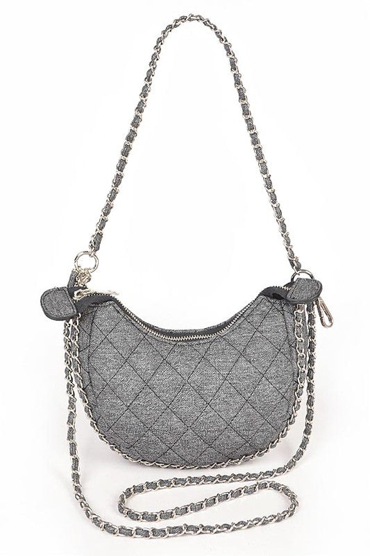 Quilted Denim Shoulder Bag