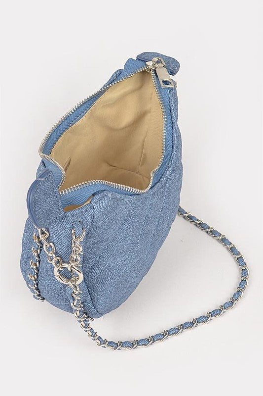 Quilted Denim Shoulder Bag