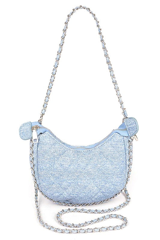 Quilted Denim Shoulder Bag