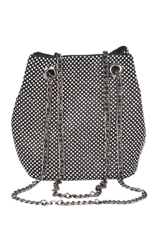 Rhinestone Mesh Swing Bag