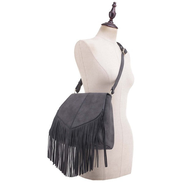 Fringe Suede Crossbody