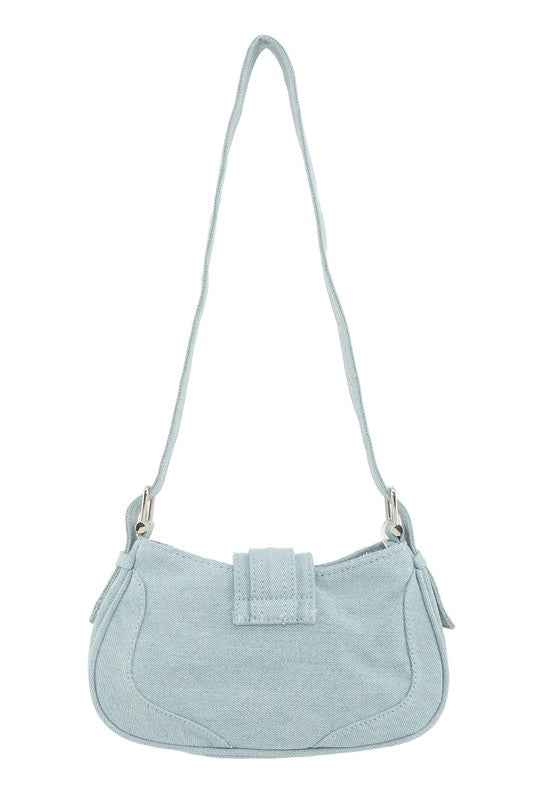 Buckle Denim Shoulder Bag