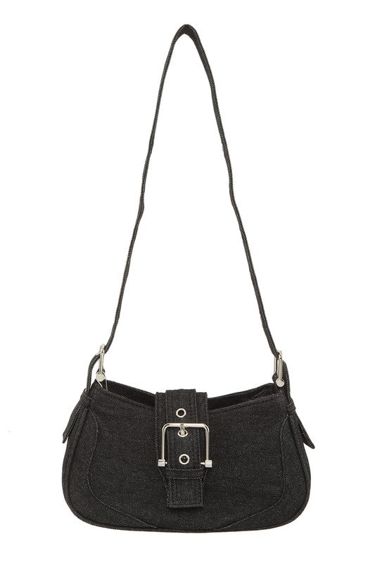 Buckle Denim Shoulder Bag