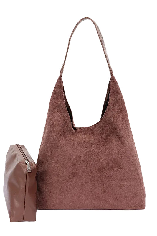 faux suede oversized 2 in 1 shoulder bag everyday convertible handbag