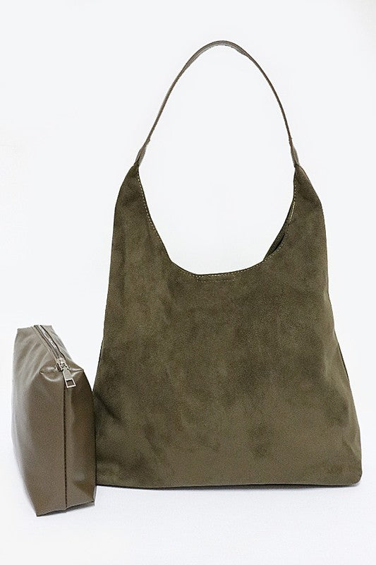 faux suede oversized 2 in 1 shoulder bag everyday convertible handbag
