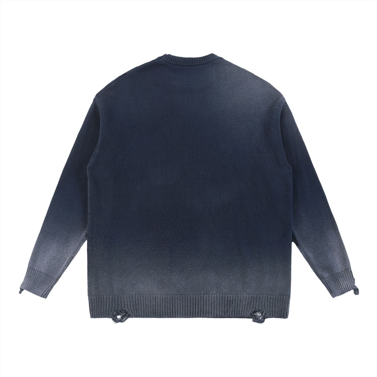 ODDZZ & ENDZZ® SUN FADE DISTRESSED RIPPED CREWNECK SWEATER