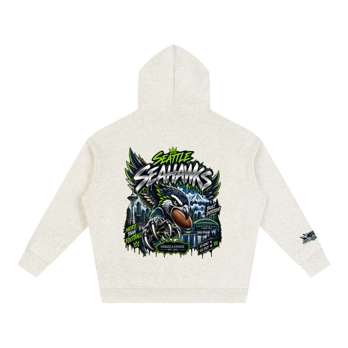 Seattle Seahawks “Built Different” Oversized Hoodie