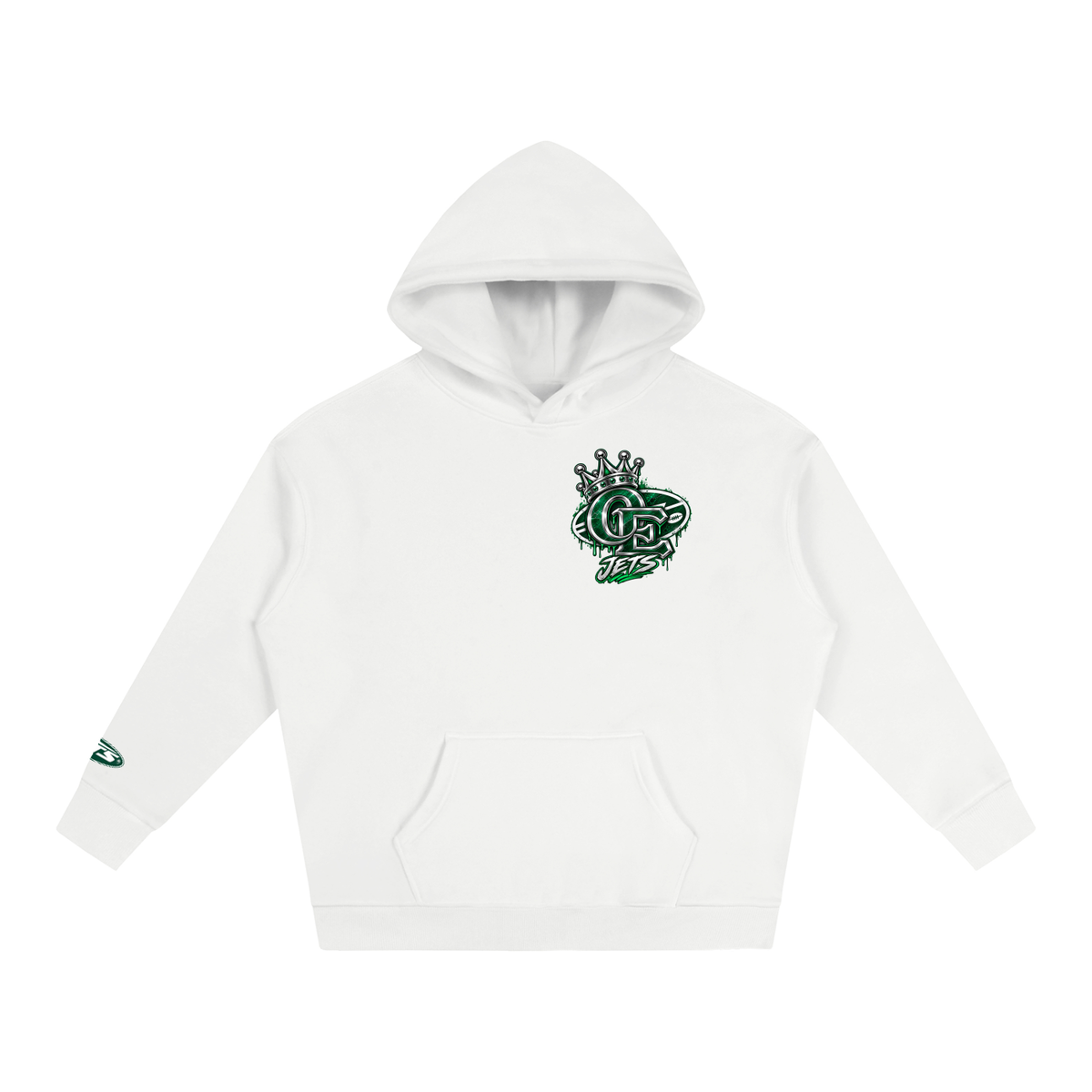 Jets Gang Green Oversized Graphic Hoodie