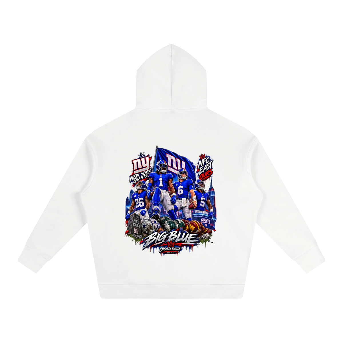 Oddzz & Endzz® Big Blue “NFC East” Oversized Hoodie