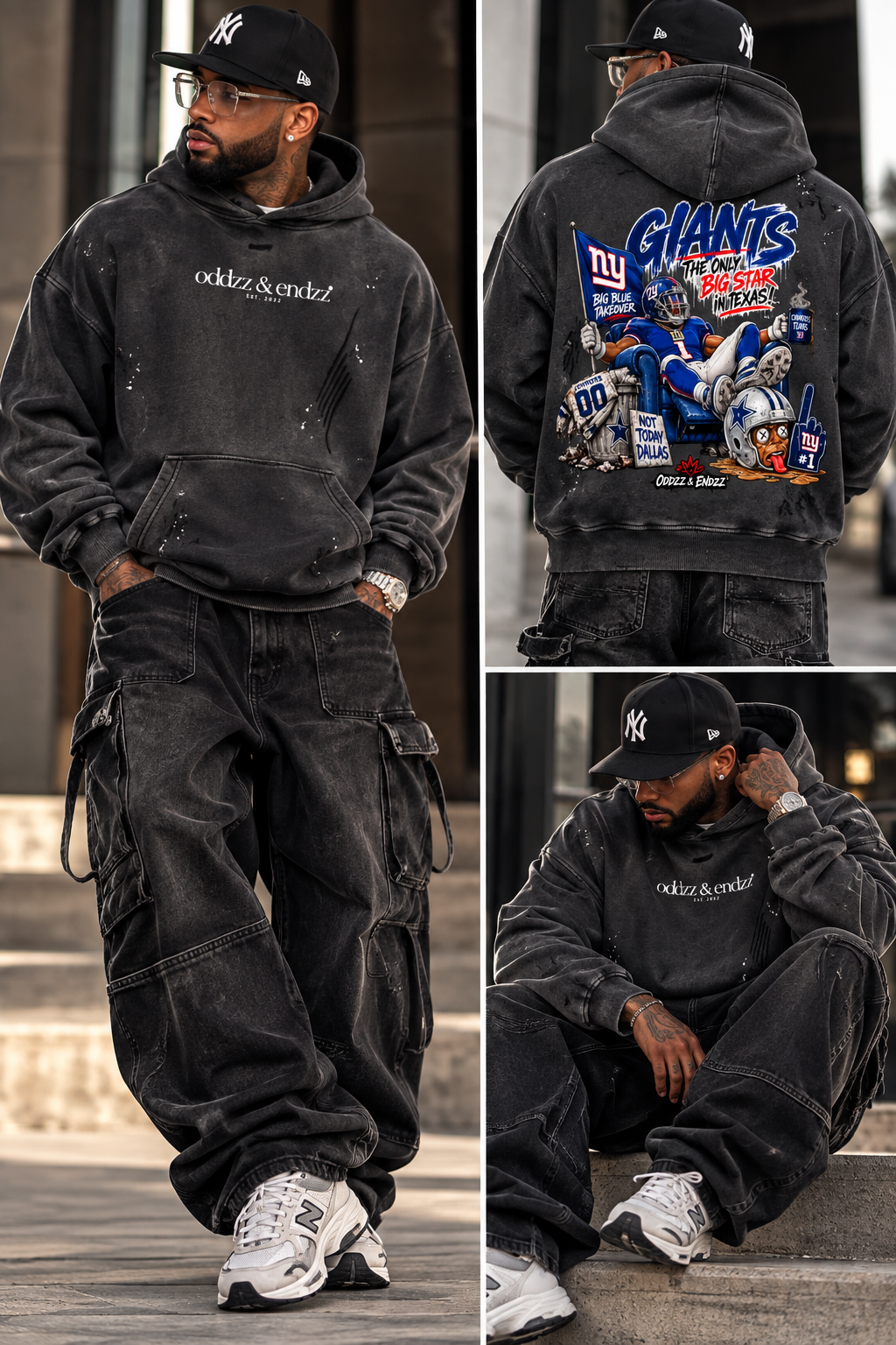 Oddzz & Endzz® Big Blue Takeover Distressed Hoodie