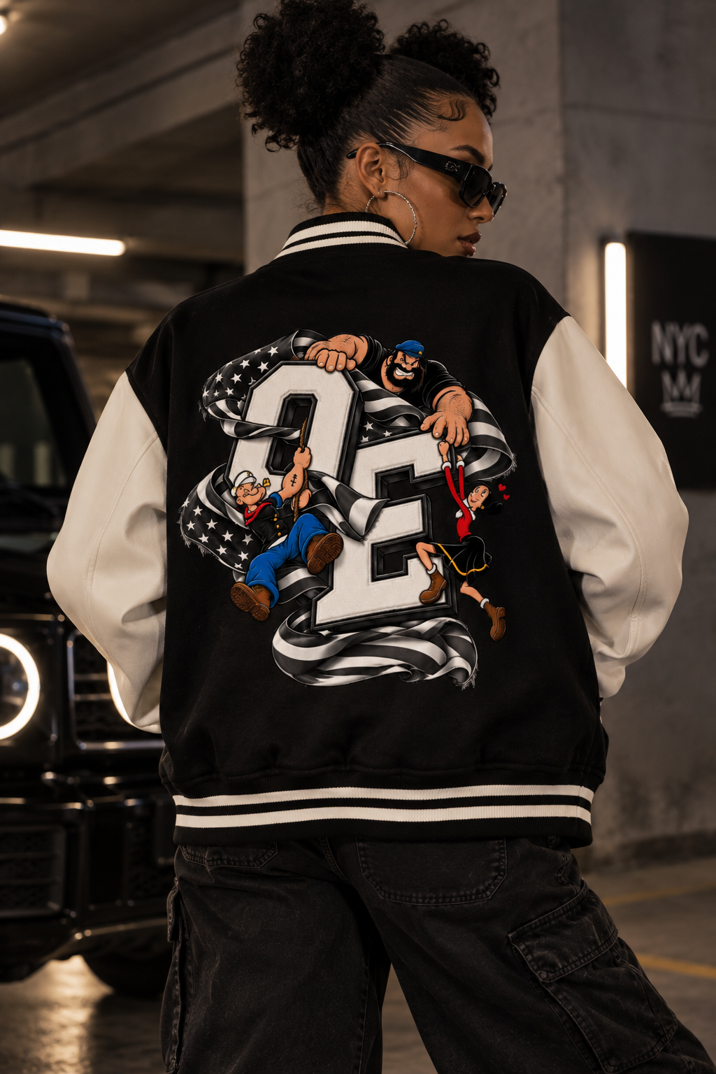 O & E Popeye Varsity Jacket