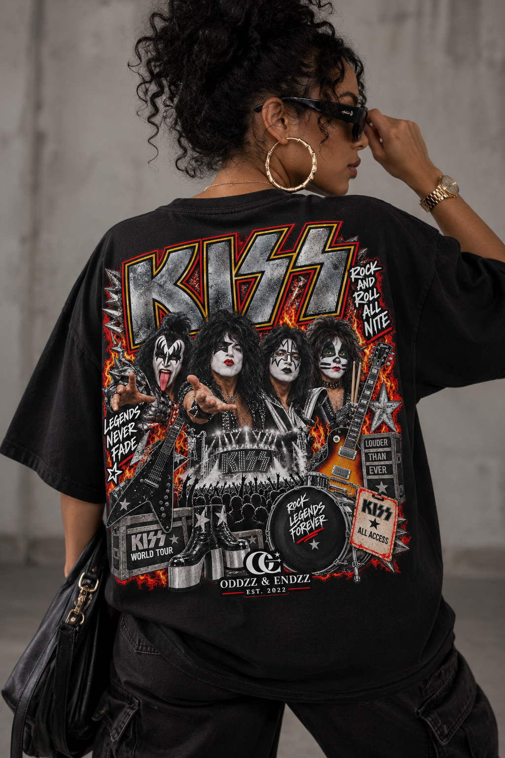KISS Rock Legends Oversized Graphic Tee