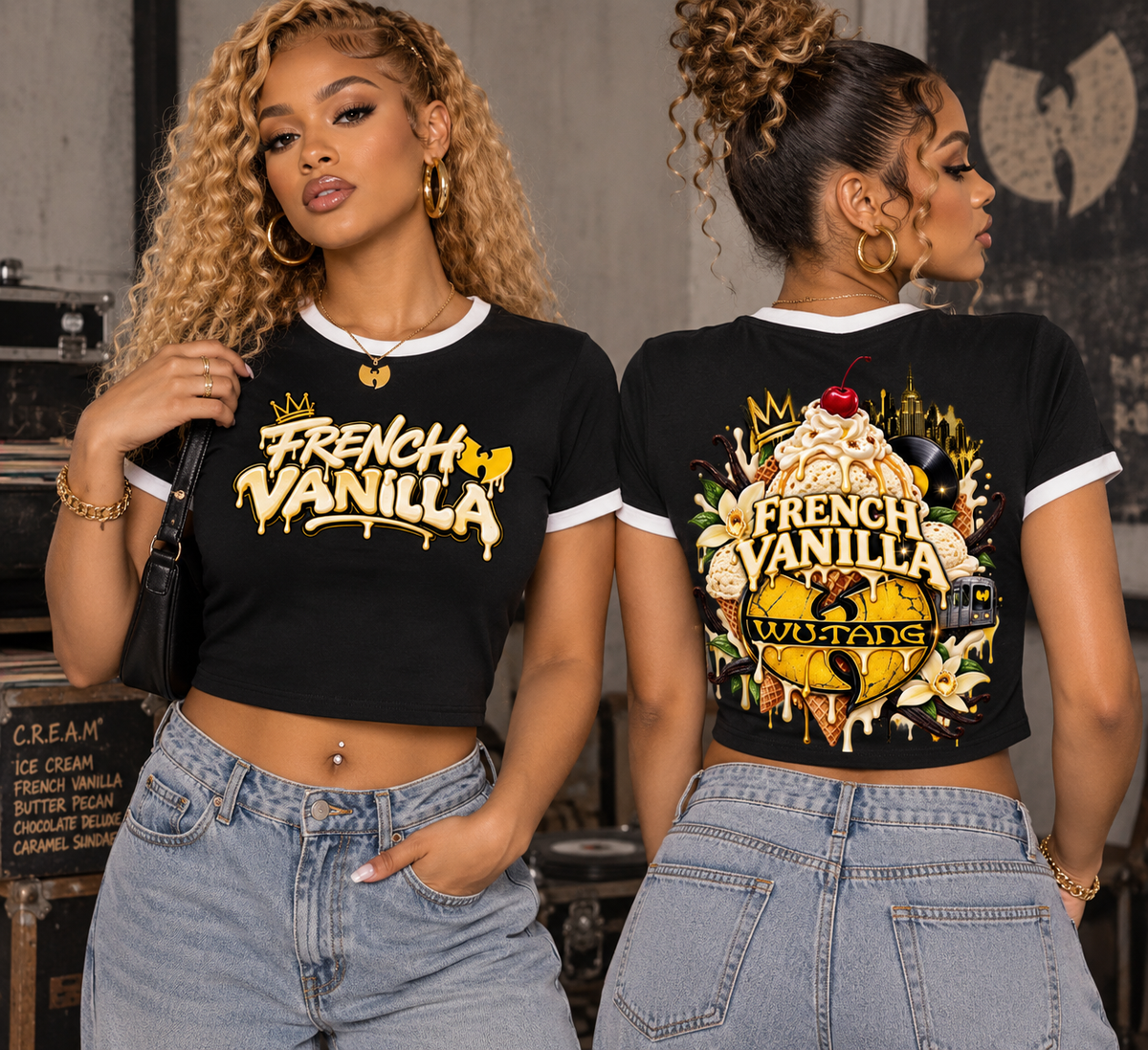 French Vanilla x Wu-Tang Ringer Crop Tee