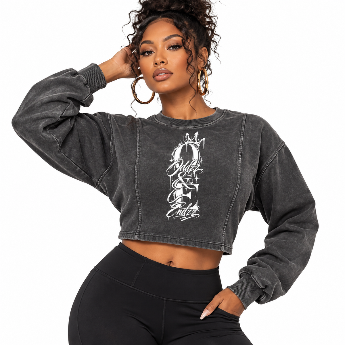 Oddzz & Endzz® Mineral Script Crop Sweatshirt