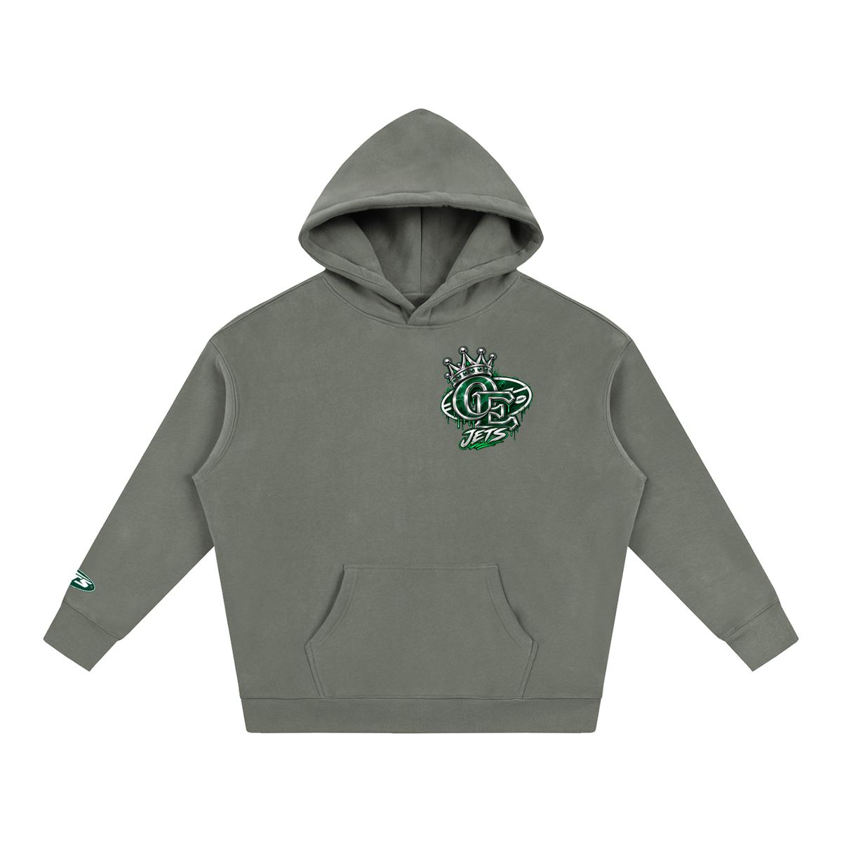 Jets Gang Green Oversized Graphic Hoodie