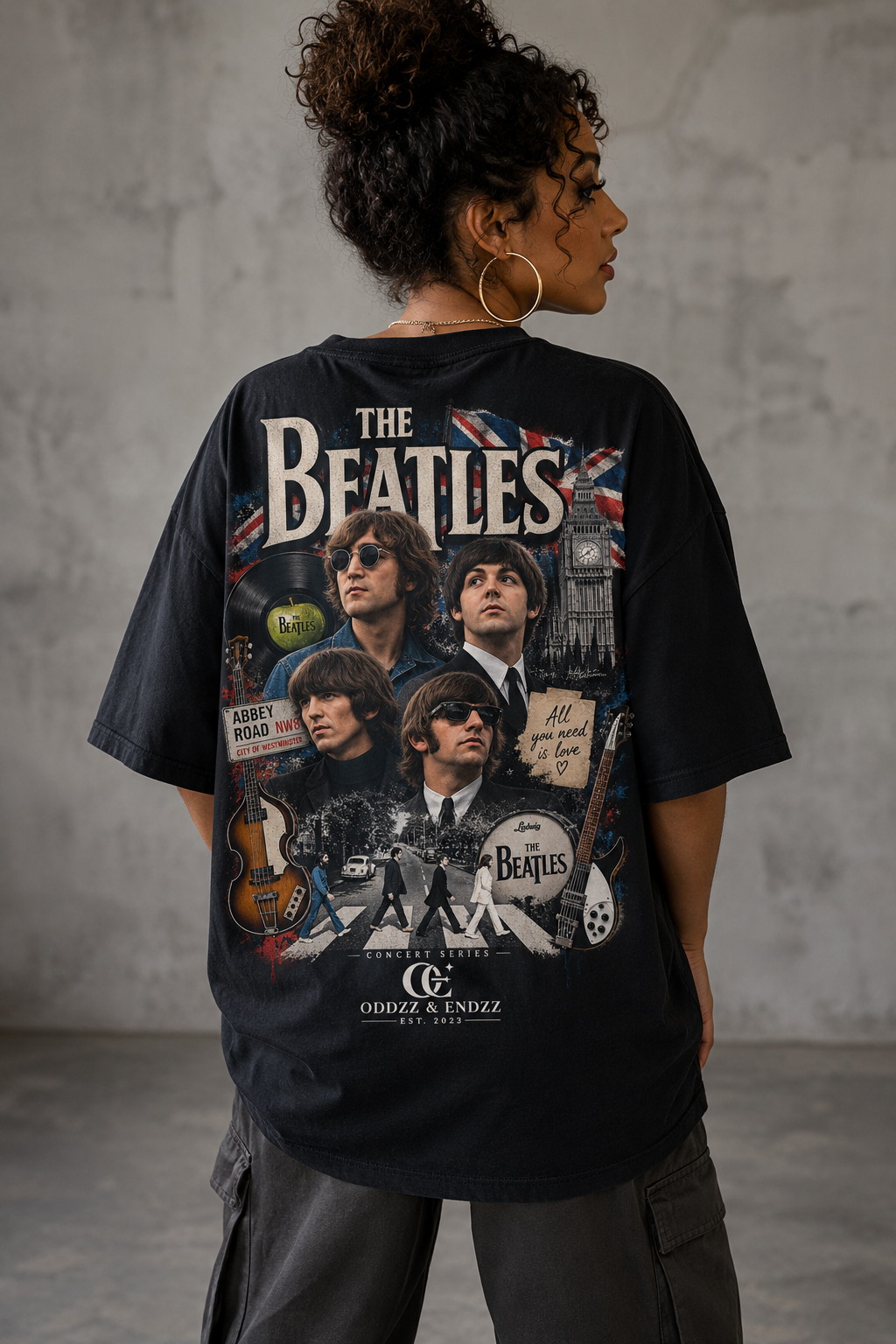 The Beatles Concert Series Oversized Graphic Tee