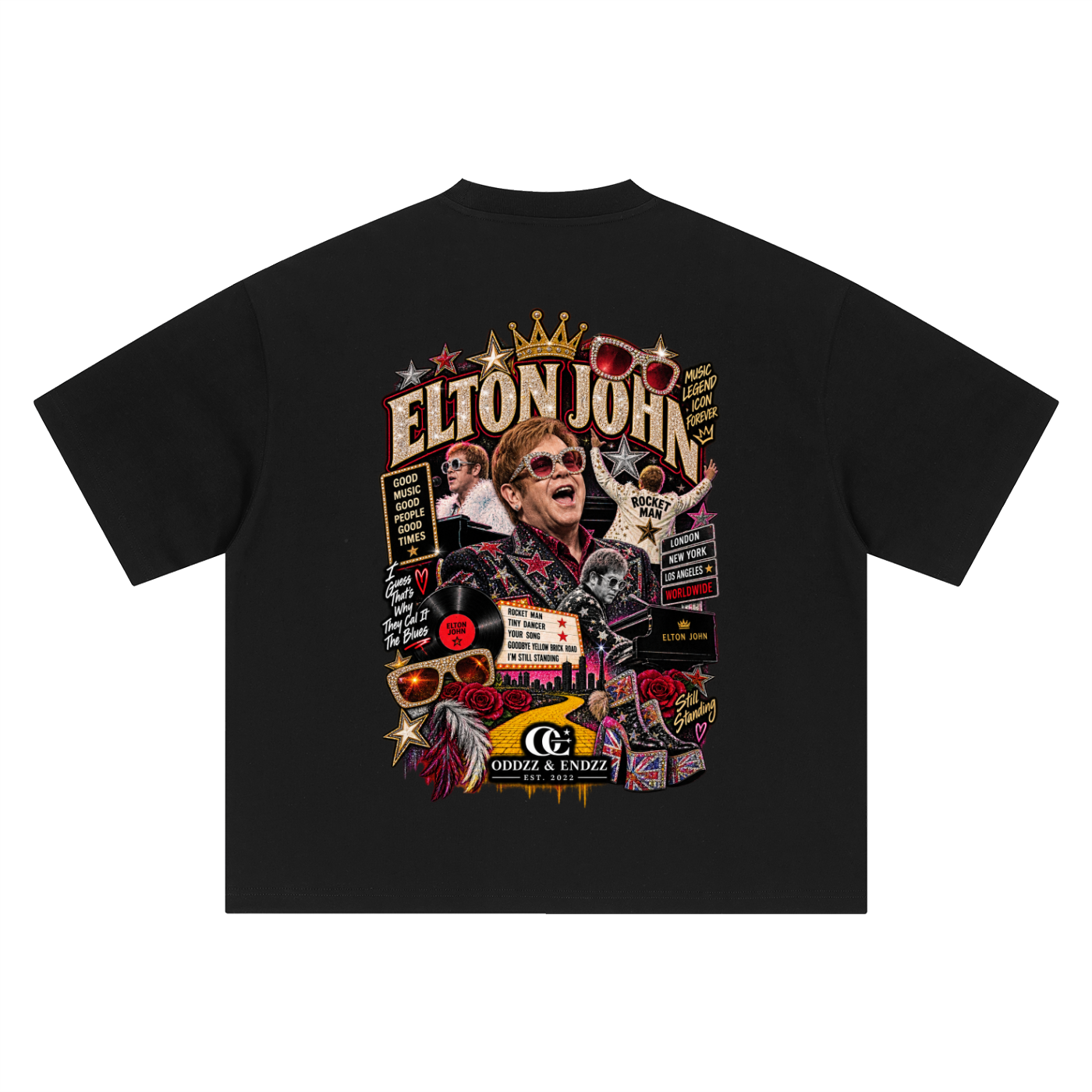 Elton John Still Standing Oversized Graphic Tee